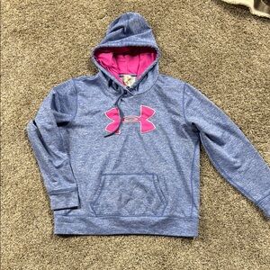 Under Armour womens Blue Hoodie with Pink Logo